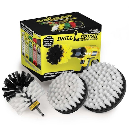 Drill Brush Power Scrubber By Useful Products 5 in W 7 in L Brush, White W-S-54O-QC-DB